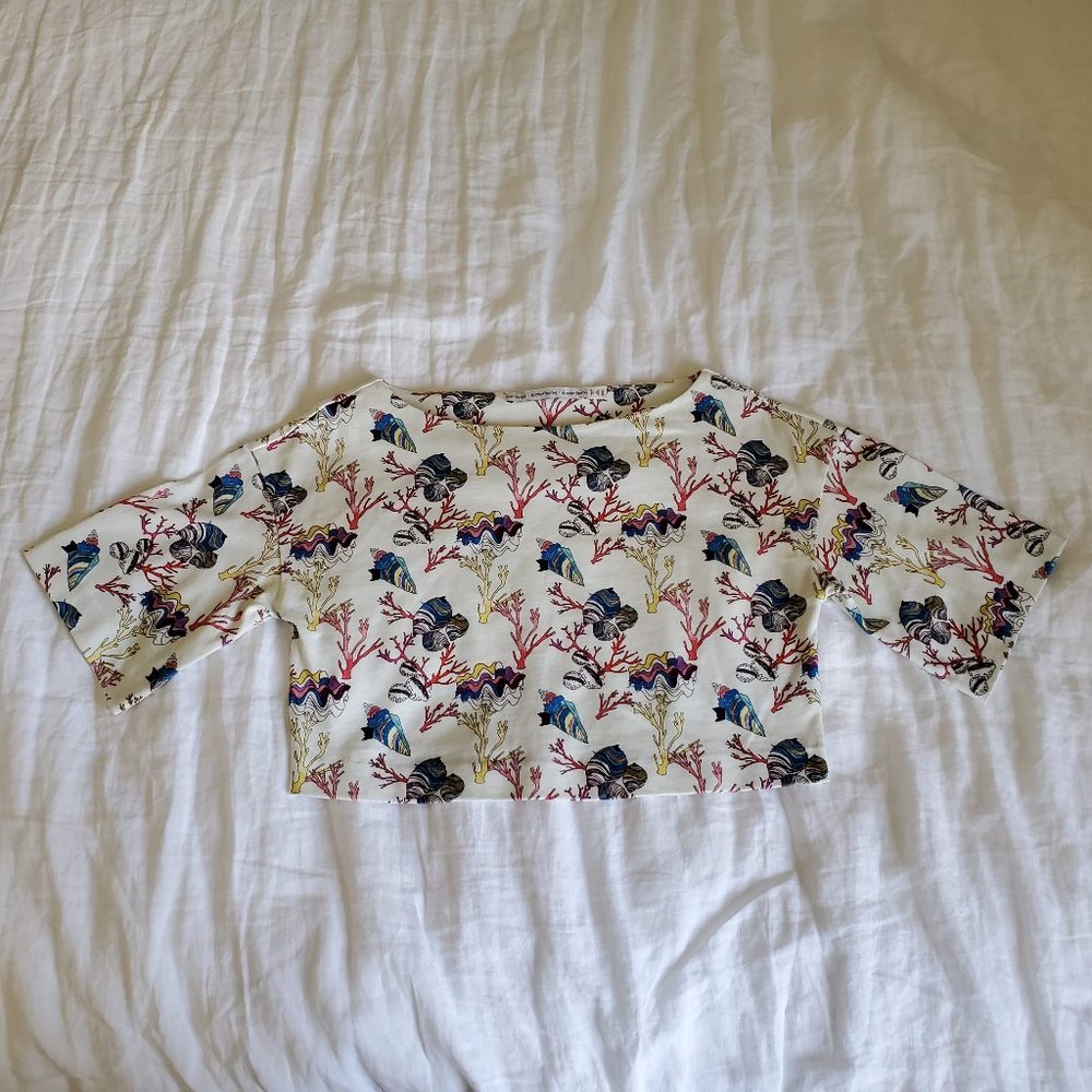 & Other Stories Seashell/Coral Crop Top US 4/EU 34